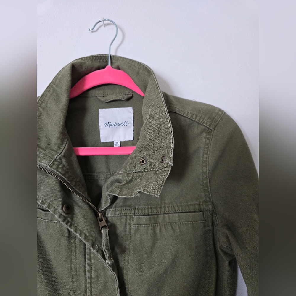 Madewell XS womens Green Cotton Military Jacket - Picture 5 of 6